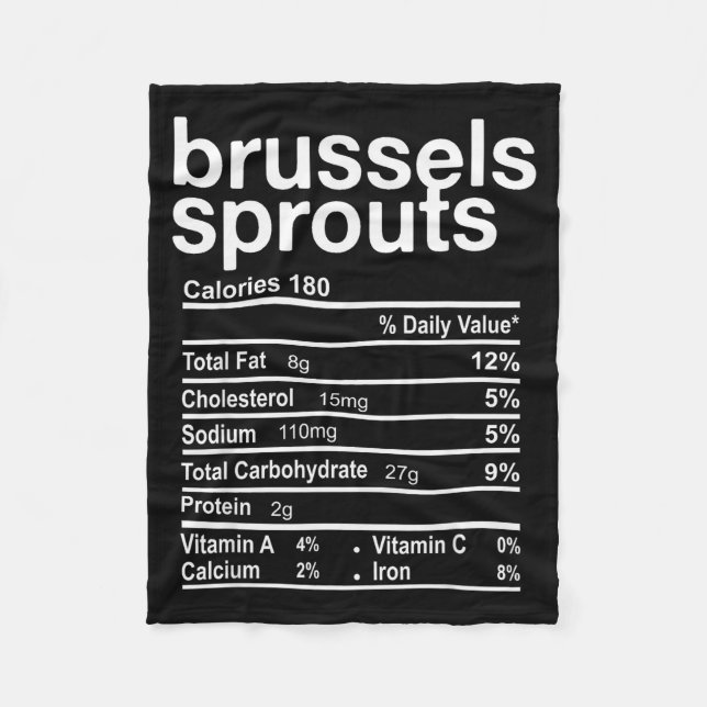 Cobertor De Velo Brussels Sprout Nutrition Facts Funny Thanksgiving (Frente)