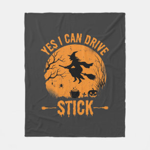 Cobertor De Velo Bruxa de Halloween Drive Stick Gráfico_1