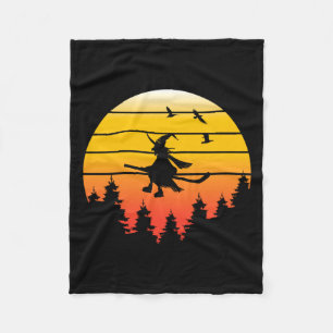 Cobertor De Velo Bruxa de Hóquei no Gelo Halloween Vintage