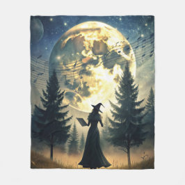 Cobertor De Velo Bruxa de Lua Cheia Encantada Noite