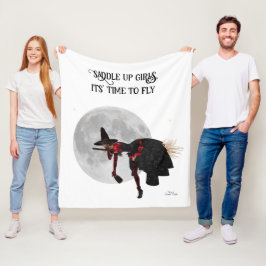 Cobertor De Velo Bruxa Tipsy sobre vassouras voadoras