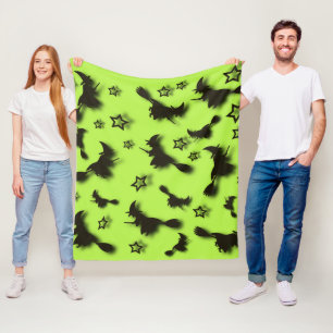 Cobertor De Velo bruxa voadora entre as estrelas na noite de Hallow