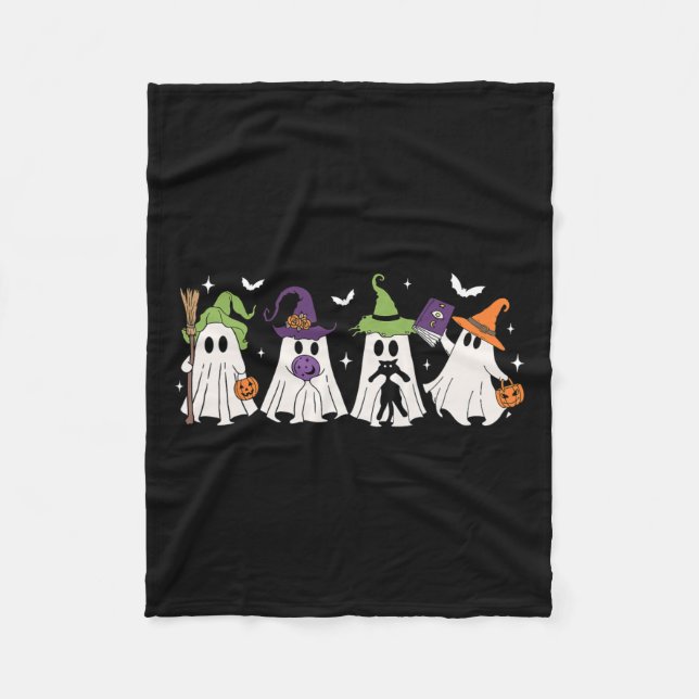 Cobertor De Velo Bruxas Fantasmas Spooky Halloween Witchy Girl (Frente)
