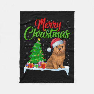 Cobertor De Velo Bruxelas Griffon Cão Árvore de Natal Luzes Xmas Do