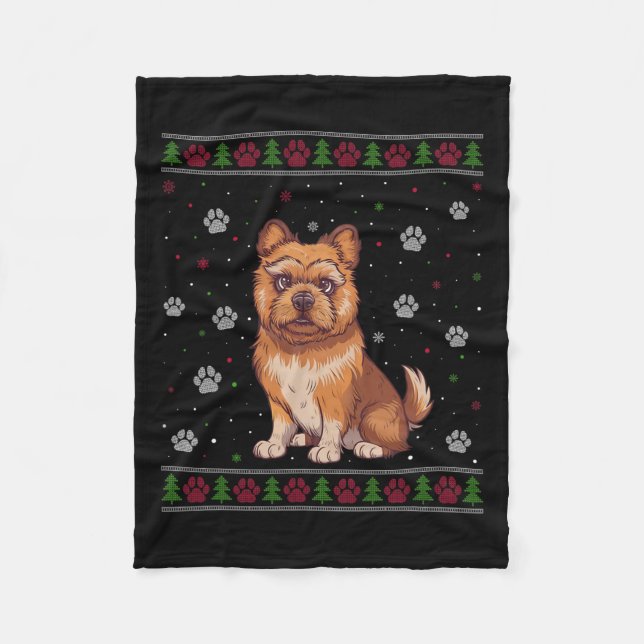Cobertor De Velo Bruxelas Griffon Christmas Sweet Xmas Pet Animal (Frente)
