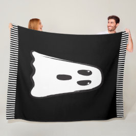 Cobertor De Velo BU! Fantasma Assustadoramente Fofo Halloween Preto