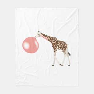 Cobertor De Velo Bubble Gum Giraffe Soprando Bolha