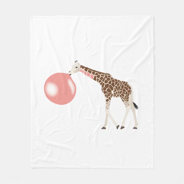 Cobertor De Velo Bubble Gum Giraffe Soprando Bolha (Frente)
