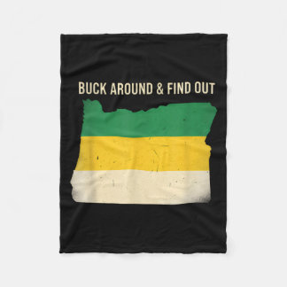 Cobertor De Velo Buck Around Oregon Map Funny Wildlife Adventure Vi