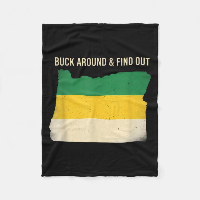 Cobertor De Velo Buck Around Oregon Map Funny Wildlife Adventure Vi (Frente)