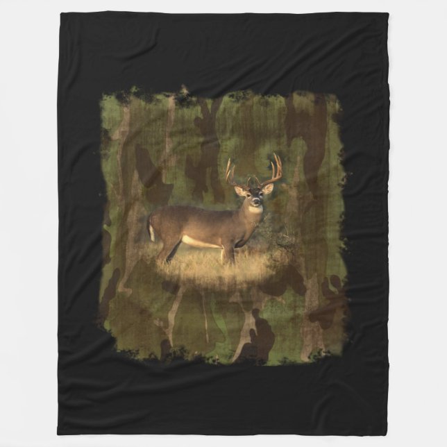 Cobertor De Velo Buck No Camo - Fleece Cozy Blanket (Frente)