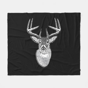 Cobertor De Velo Buck on Black White Tail Deer