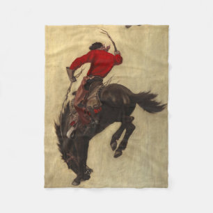 Cobertor De Velo Bucking Bronco por Newell Convers Wyeth