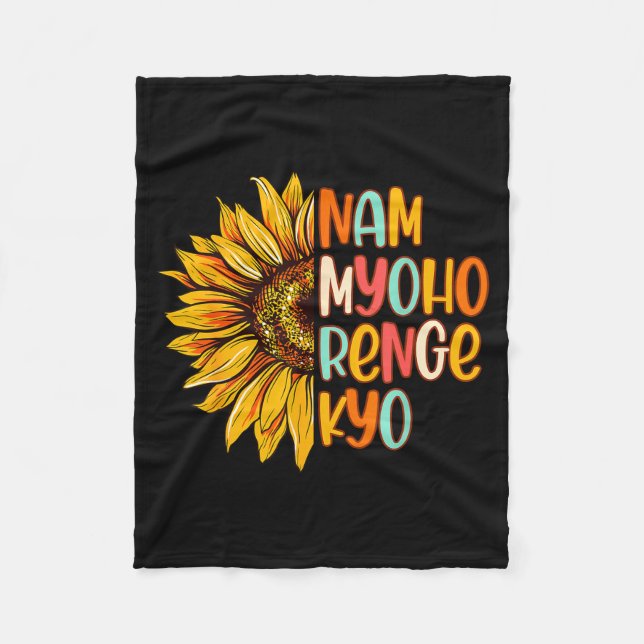 Cobertor De Velo Buddhist Buddhism Sunflower Nam A Myoho Renge Kyo  (Frente)