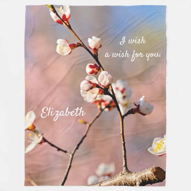 Cobertor De Velo Buds De Flores Apricot Japonesas (Frente)