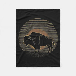 Cobertor De Velo Búfalo Bison - Gráfico Retro Anos 70 80 Vintage Ho