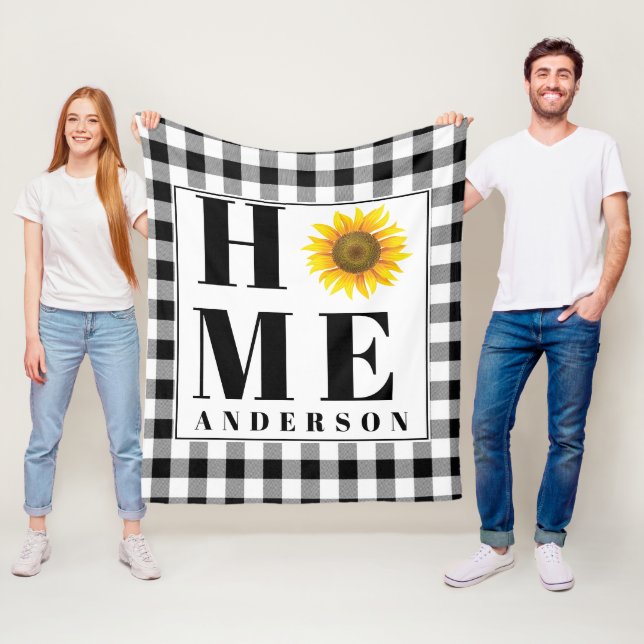 Cobertor De Velo Buffalo check girassol "Home" personalizado (In Situ)