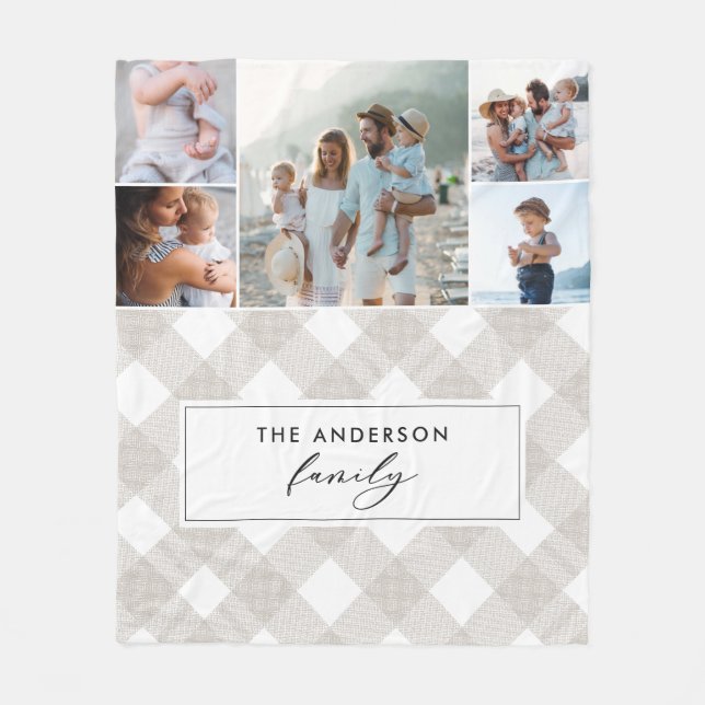 Cobertor De Velo Buffalo tartan natural moderno 5 fotos Natal (Frente)