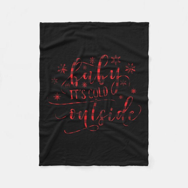 Cobertor De Velo Buffalo Xadrez Canção de Natal Bebê É Frio Fora (Frente)