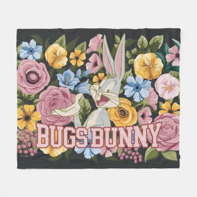 Cobertor De Velo BUGS BUNNY™ Floral Embroidery Graphic (Frente (Horizontal))