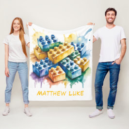 Cobertor De Velo Building Block Splash Boy Birthday Party Gift