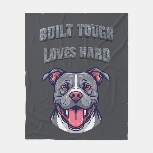 Cobertor De Velo Built Tough Pit Bull - Bully Dog Lover Graphic Art (Frente)