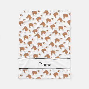 Cobertor De Velo Buldogue branco conhecido personalizado