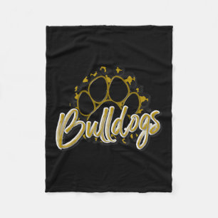 Cobertor De Velo Buldogue Dourado Black Cheetah School Sports Fan T