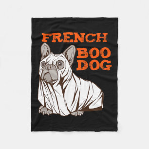 Cobertor De Velo Buldogue Halloween Diversão Halloween Figurume Boo