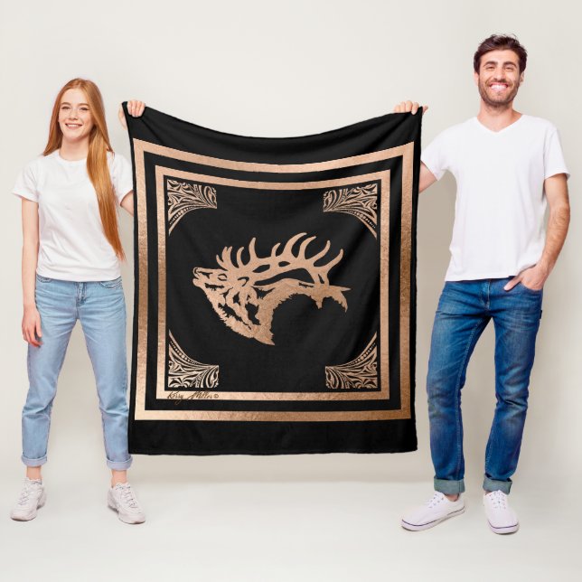 Cobertor De Velo Bull Elk Fleece Blanket (In Situ)