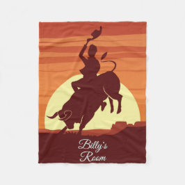 Cobertor De Velo Bull Riding Cowboy Rodeo Personalizado
