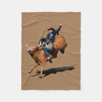 Cobertor De Velo Bull Riding Rodeo Art