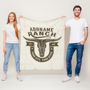 Cobertor De Velo Bull Steer Skull Western Ranch