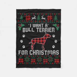 Cobertor De Velo Bull Terrier Dog Lover Xmas dá presentes no cão no