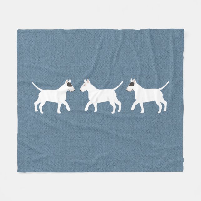 Cobertor De Velo Bull Terriers Fleece Blanket (Frente (Horizontal))