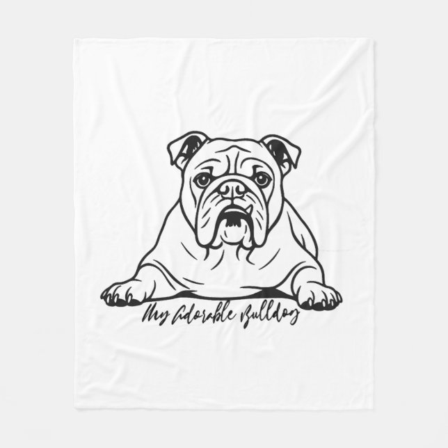 Cobertor De Velo Bulldog Adorável (Frente)
