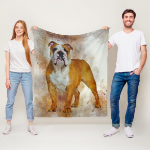 Cobertor De Velo Bulldog Art English Bulldog Lovers