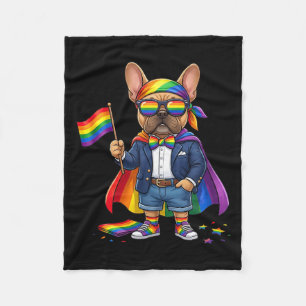Cobertor De Velo Bulldog Francês Arco-íris Lgbt Orgulho Lésbico Gay