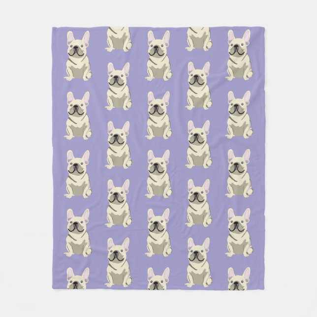 Cobertor De Velo Bulldog Francês Creme,  (Frente)