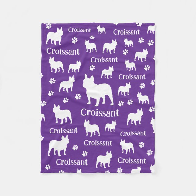 Cobertor De Velo Bulldog Francês Personalizado Cão Blanket Frenchie (Frente)