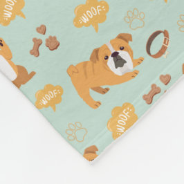 Cobertor De Velo Bulldog Themed Pattern (Sage Green)
