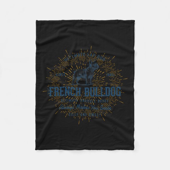 Cobertor De Velo Bulldog Vintage Francês (Frente)