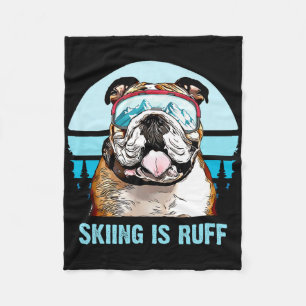 Cobertor De Velo Bulldog Winter Skiing É Ruff Ski Dog Lover