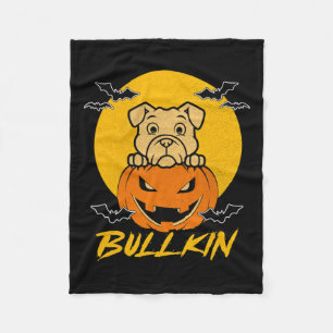 Cobertor De Velo Bullkin Halloween Engraçado Bulldog Halloween Pump
