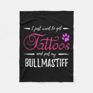 Cobertor De Velo Bullmastiff Dog Lover Tattoo Engraçado Cachorro Ma