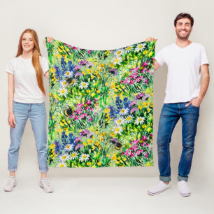 Cobertor De Velo BUMBLEBEE e flores