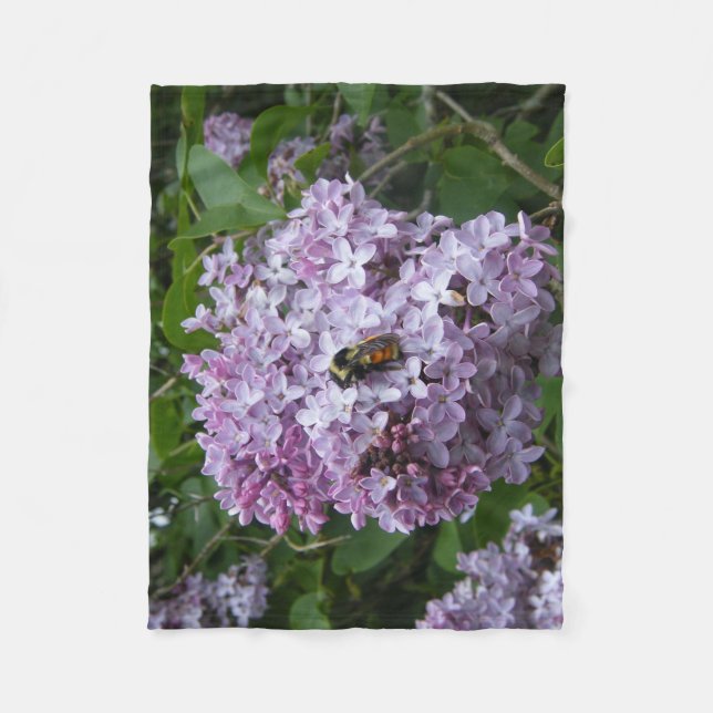 Cobertor De Velo Bumblebee e Lilac Tree Fleece Blanket (Frente)