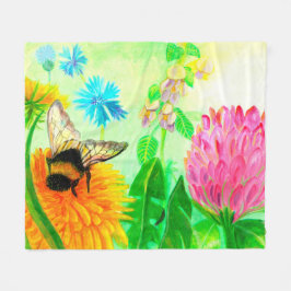 Cobertor De Velo Bumblebee em dandelion