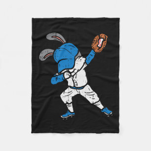 Cobertor De Velo Bunny Rabbit Dab Baseball Páscoa Esporte Pitcher B