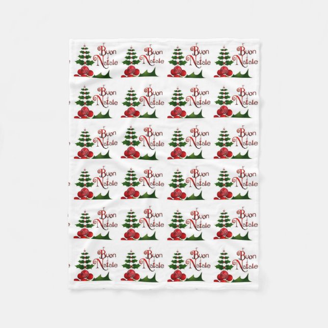 COBERTOR DE VELO ** BUON NATALE** INGLÊS DE NATAL ITALIANO (Frente)